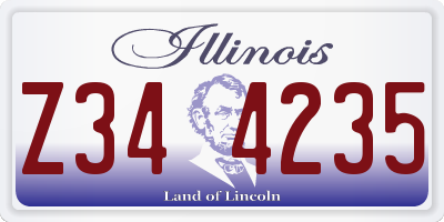 IL license plate Z344235