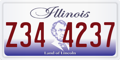 IL license plate Z344237