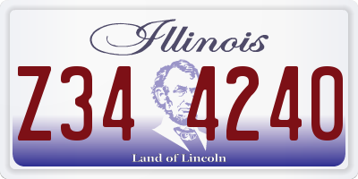 IL license plate Z344240
