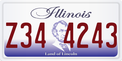 IL license plate Z344243