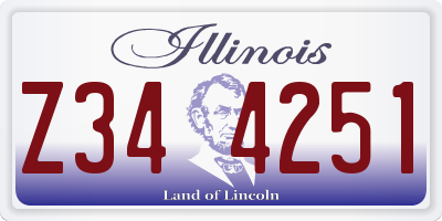IL license plate Z344251