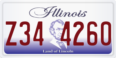 IL license plate Z344260