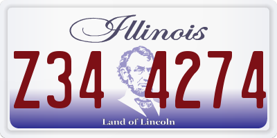IL license plate Z344274