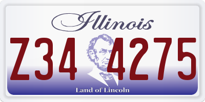IL license plate Z344275