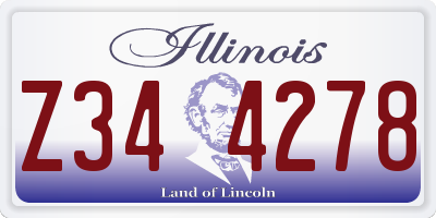 IL license plate Z344278