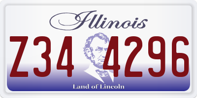 IL license plate Z344296