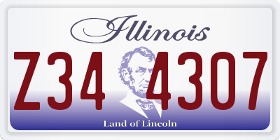 IL license plate Z344307