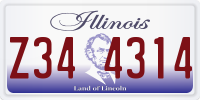 IL license plate Z344314