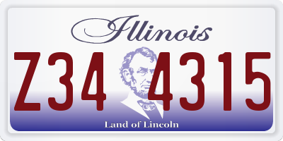 IL license plate Z344315