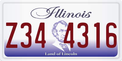 IL license plate Z344316