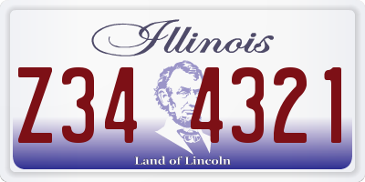 IL license plate Z344321
