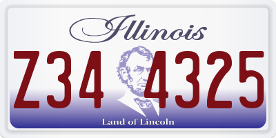 IL license plate Z344325