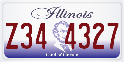 IL license plate Z344327