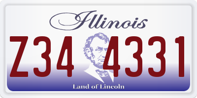 IL license plate Z344331
