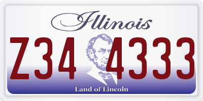 IL license plate Z344333