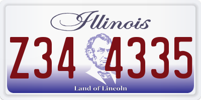 IL license plate Z344335