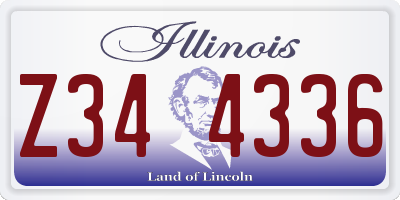 IL license plate Z344336