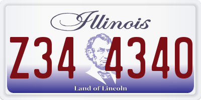 IL license plate Z344340