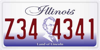 IL license plate Z344341