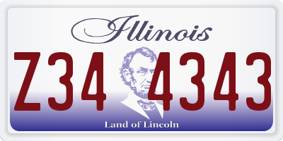 IL license plate Z344343