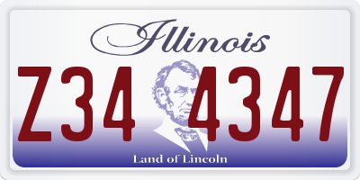 IL license plate Z344347