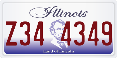 IL license plate Z344349