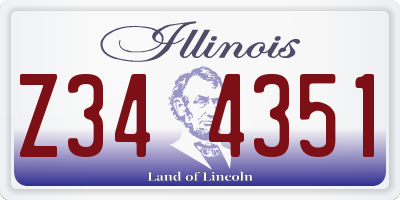 IL license plate Z344351