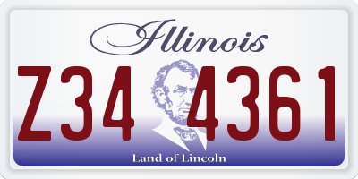 IL license plate Z344361