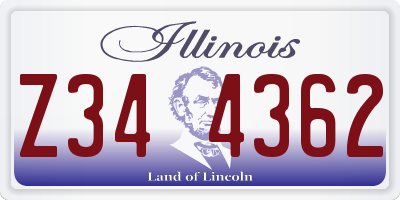 IL license plate Z344362