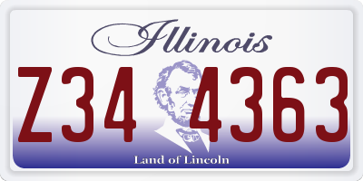 IL license plate Z344363
