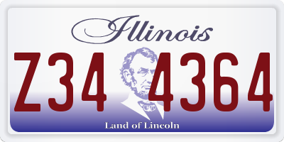 IL license plate Z344364