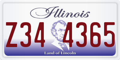 IL license plate Z344365