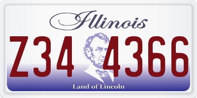 IL license plate Z344366
