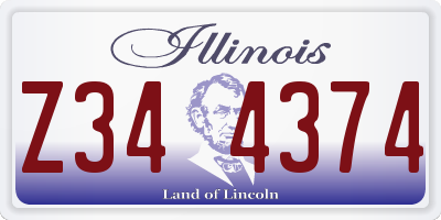 IL license plate Z344374