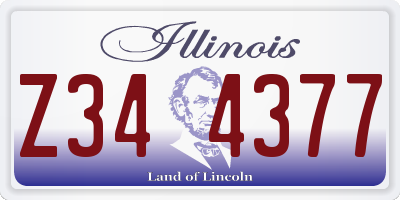 IL license plate Z344377