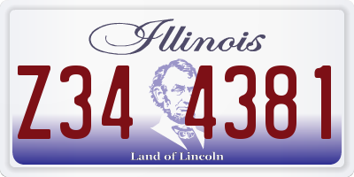 IL license plate Z344381
