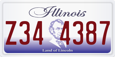 IL license plate Z344387