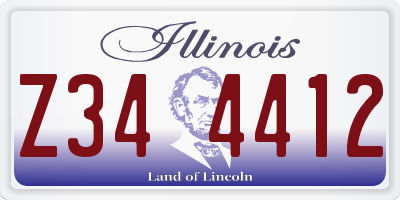 IL license plate Z344412