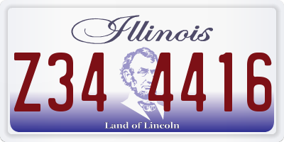 IL license plate Z344416