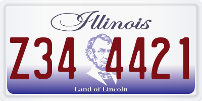 IL license plate Z344421