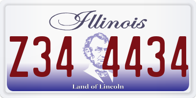 IL license plate Z344434