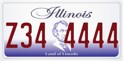 IL license plate Z344444