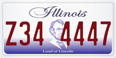 IL license plate Z344447