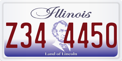 IL license plate Z344450