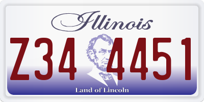 IL license plate Z344451