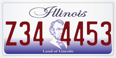 IL license plate Z344453