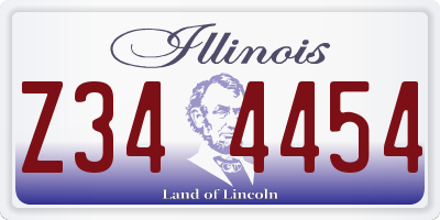 IL license plate Z344454