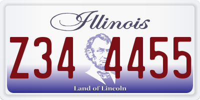 IL license plate Z344455