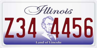 IL license plate Z344456