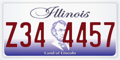 IL license plate Z344457